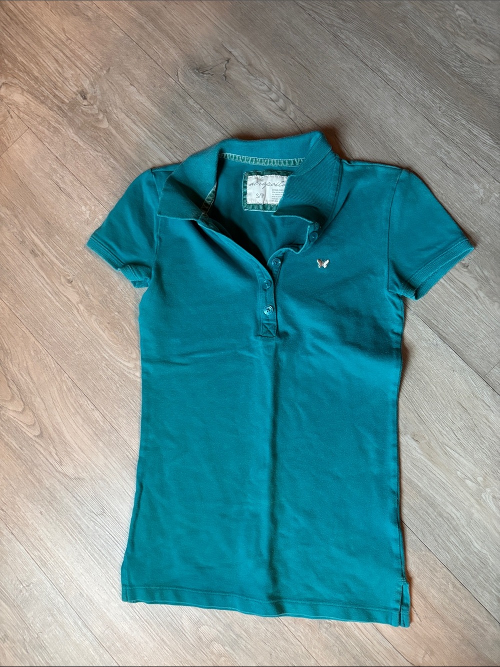 Abercrombie & Fitch Women's Teal Short Sleeve Polo